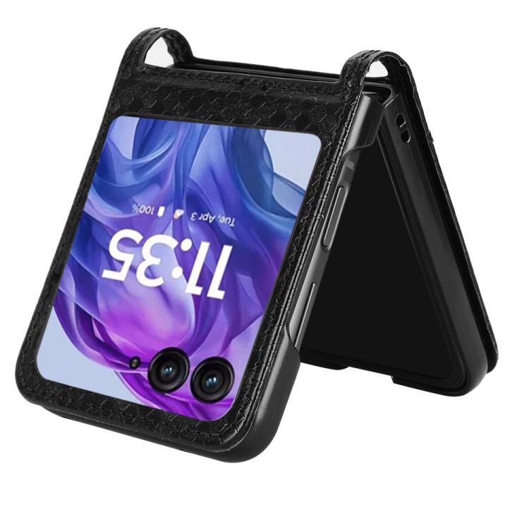 For Motorola Razr 60 Honeycomb Dot Texture Card Slot Leather Phone Case