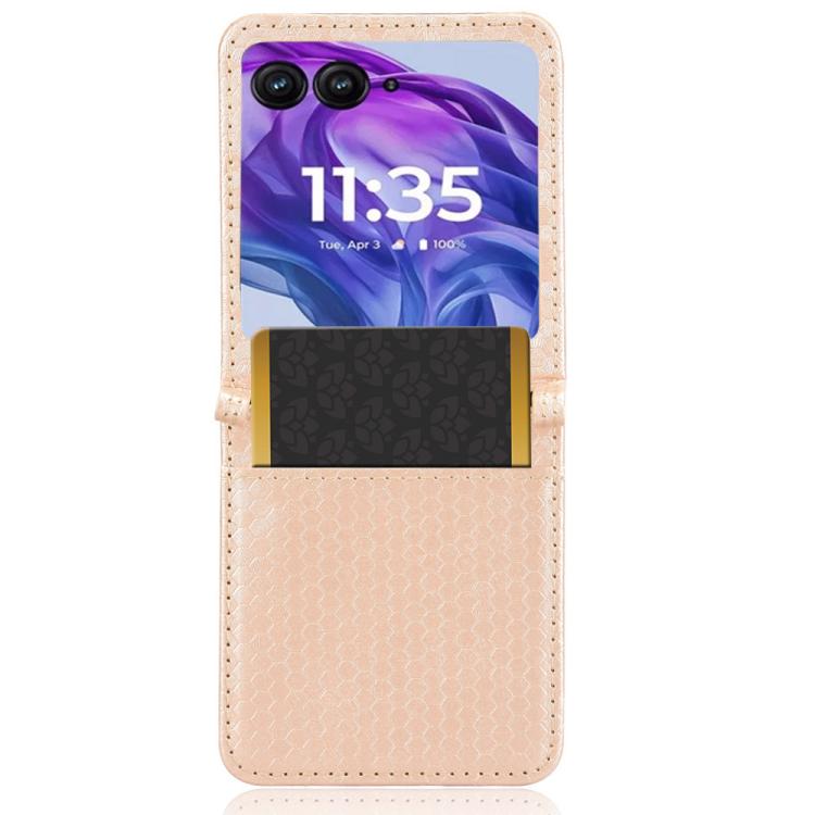 For Motorola Razr 60 Honeycomb Dot Texture Card Slot Leather Phone Case