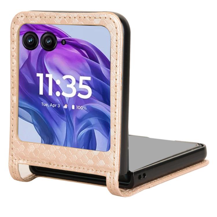 For Motorola Razr 60 Honeycomb Dot Texture Card Slot Leather Phone Case