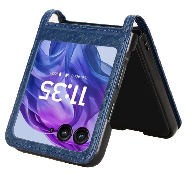 For Motorola Razr 60 Honeycomb Dot Texture Card Slot Leather Phone Case
