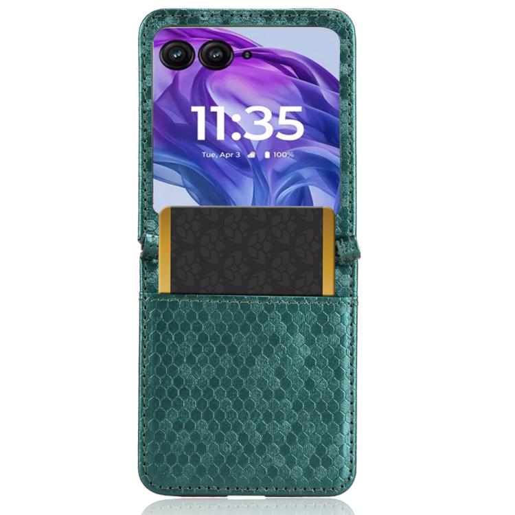 For Motorola Razr 60 Honeycomb Dot Texture Card Slot Leather Phone Case