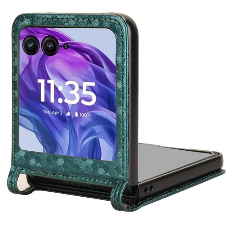 For Motorola Razr 60 Honeycomb Dot Texture Card Slot Leather Phone Case