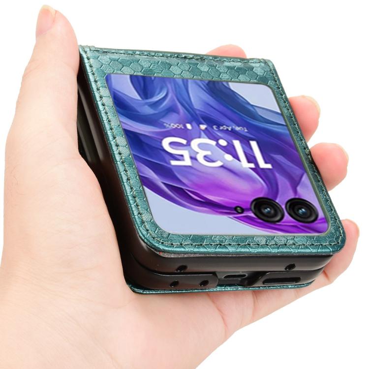 For Motorola Razr 60 Honeycomb Dot Texture Card Slot Leather Phone Case