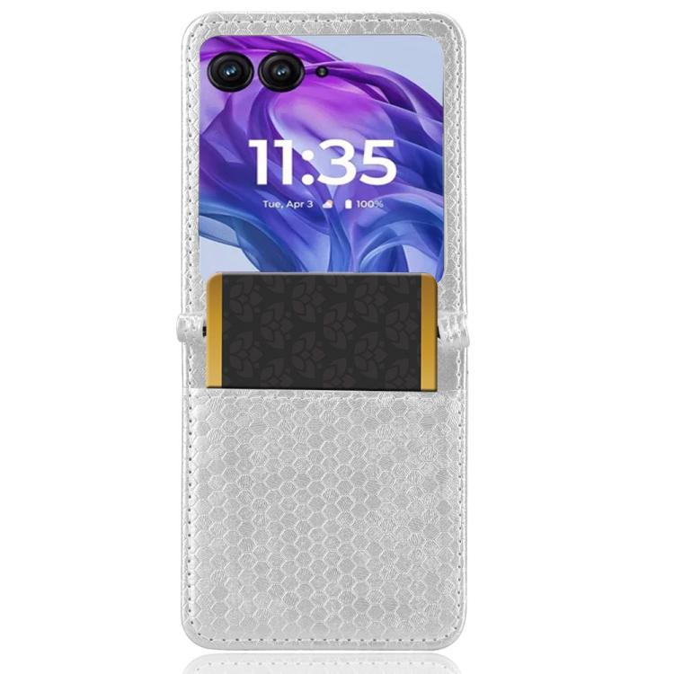 For Motorola Razr 60 Honeycomb Dot Texture Card Slot Leather Phone Case