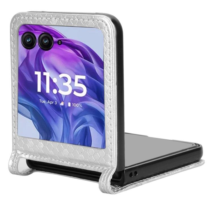 For Motorola Razr 60 Honeycomb Dot Texture Card Slot Leather Phone Case