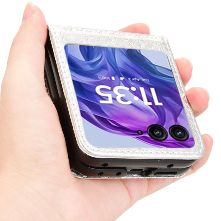 For Motorola Razr 60 Honeycomb Dot Texture Card Slot Leather Phone Case