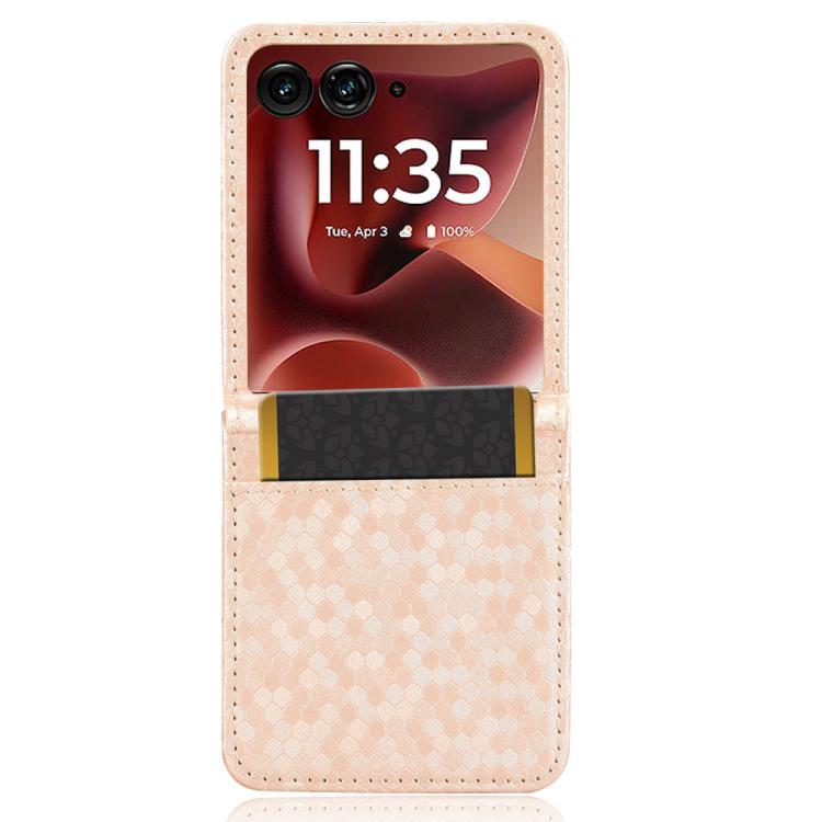 For Motorola Razr 60 Ultra Honeycomb Dot Texture Card Slot Leather Phone Case