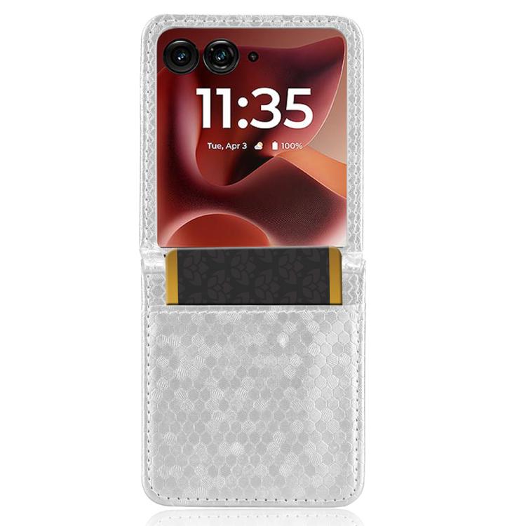 For Motorola Razr 60 Ultra Honeycomb Dot Texture Card Slot Leather Phone Case