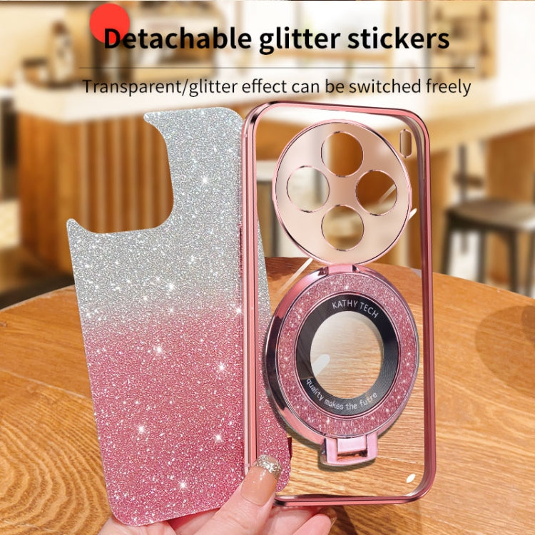 For vivo X100s Plated Gradient Glitter Round Holder TPU Phone Case