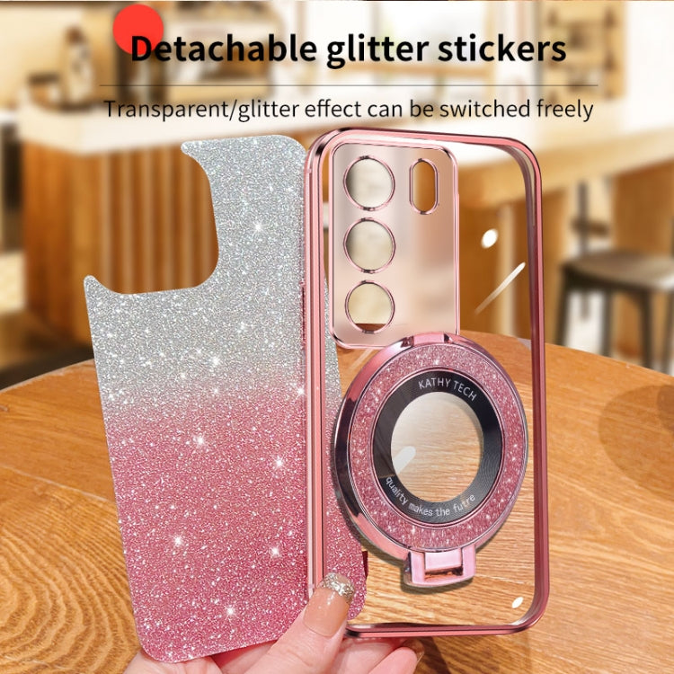 For vivo V29 / V29 Pro Plated Gradient Glitter Round Holder TPU Phone Case