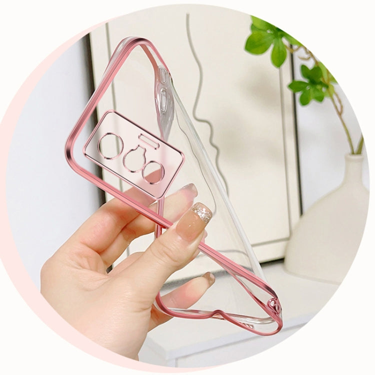 For vivo X70 Plated Gradient Glitter Round Holder TPU Phone Case