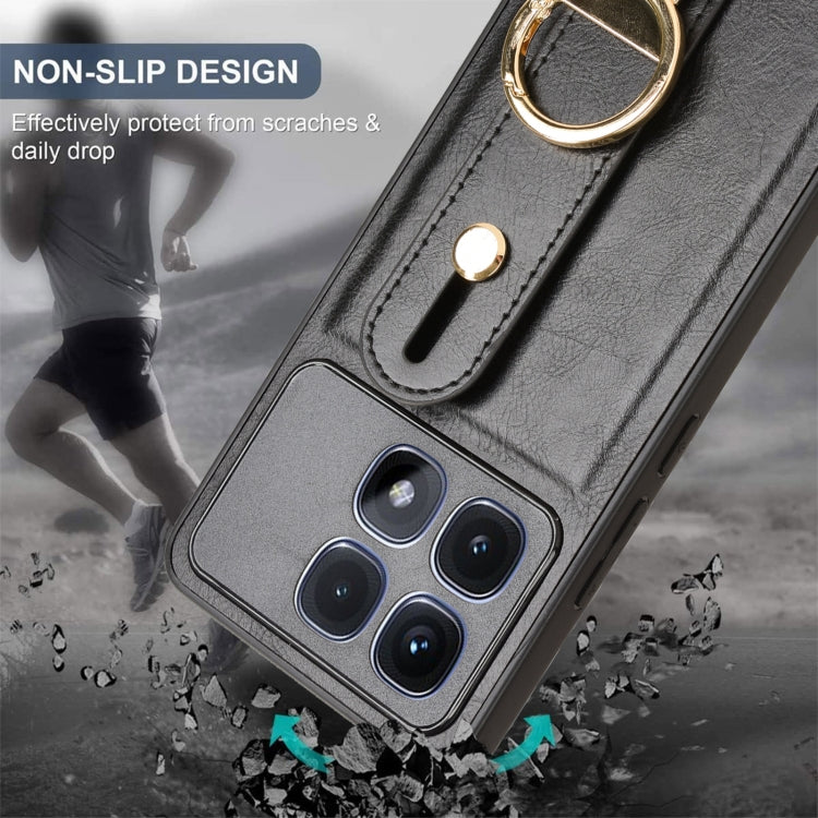 For Redmi K70 Ultra Wristband Leather Back Phone Case