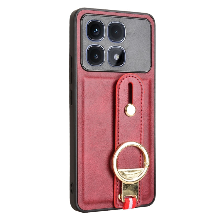 For Redmi K70 Ultra Wristband Leather Back Phone Case