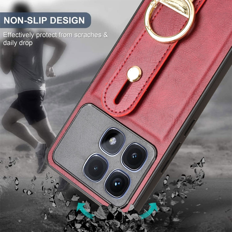 For Redmi K70 Ultra Wristband Leather Back Phone Case