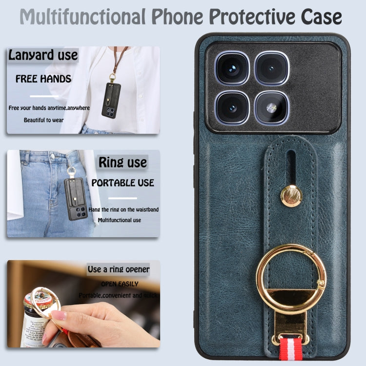 For Redmi K70 Ultra Wristband Leather Back Phone Case