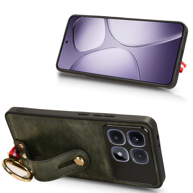 For Redmi K70 Ultra Wristband Leather Back Phone Case