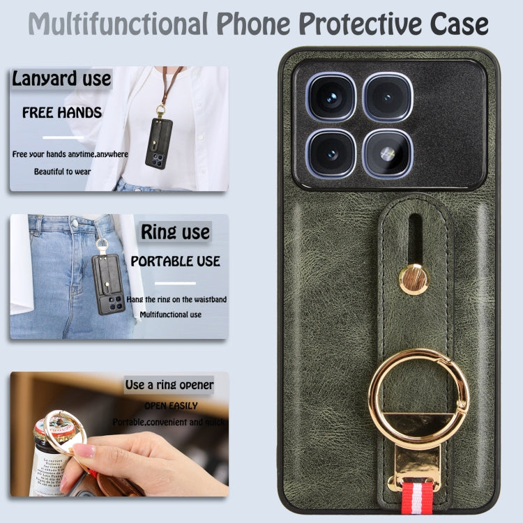 For Redmi K70 Ultra Wristband Leather Back Phone Case