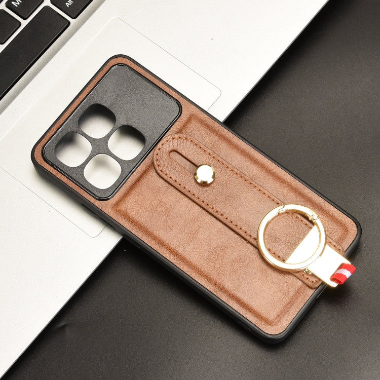 For Redmi K70 Ultra Wristband Leather Back Phone Case