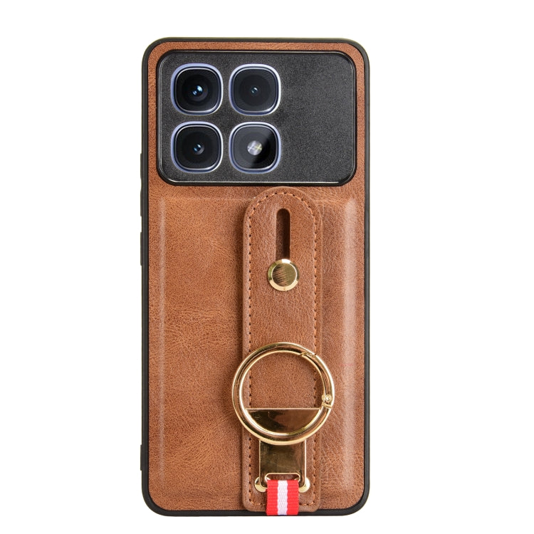 For Redmi K70 Ultra Wristband Leather Back Phone Case