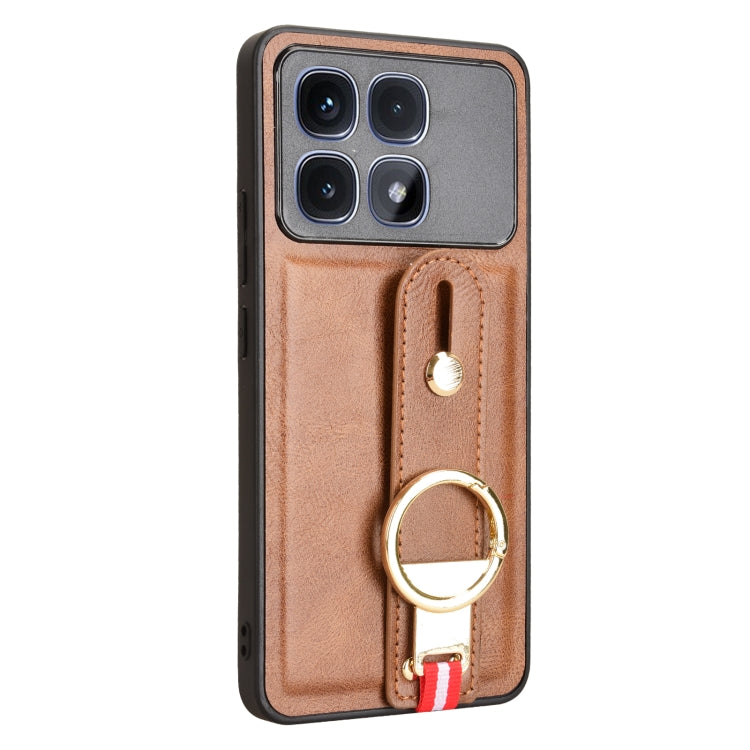 For Redmi K70 Ultra Wristband Leather Back Phone Case