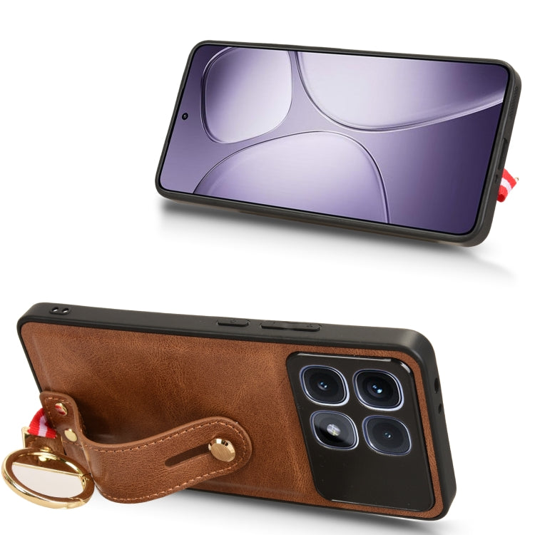 For Redmi K70 Ultra Wristband Leather Back Phone Case