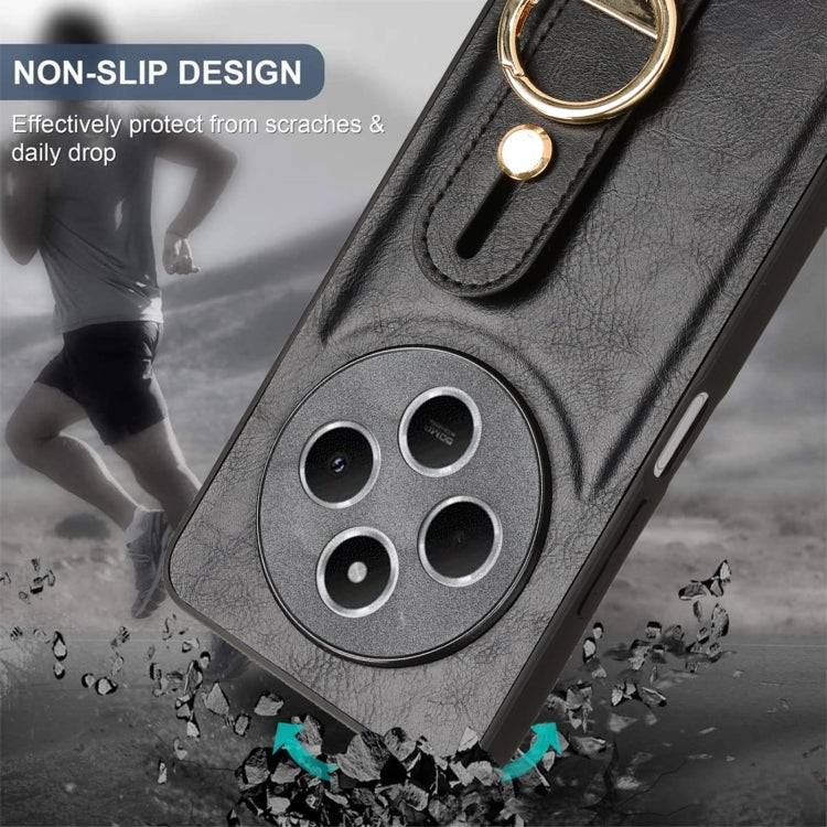 For Redmi 14C 4G Wristband Leather Back Phone Case
