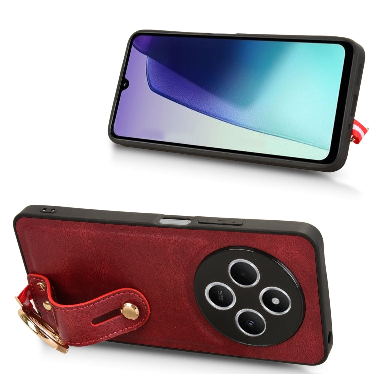 For Redmi 14C 4G Wristband Leather Back Phone Case