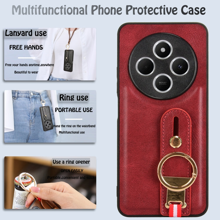 For Redmi 14C 4G Wristband Leather Back Phone Case