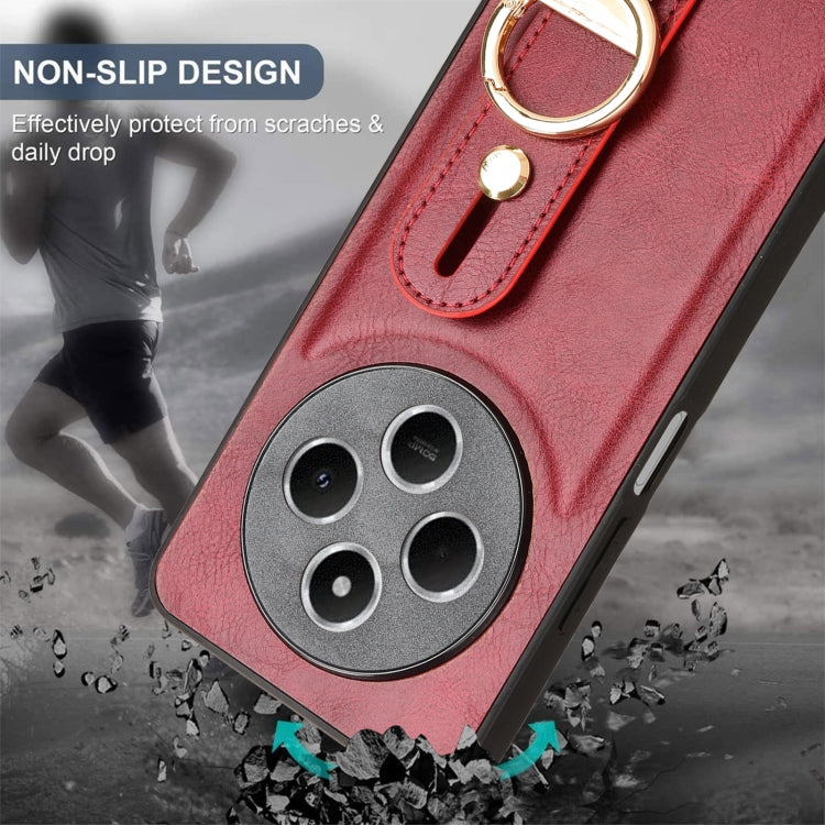 For Redmi 14C 4G Wristband Leather Back Phone Case