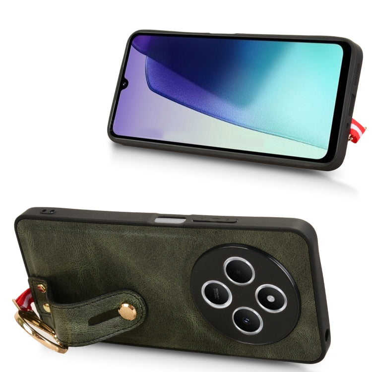 For Redmi 14C 4G Wristband Leather Back Phone Case