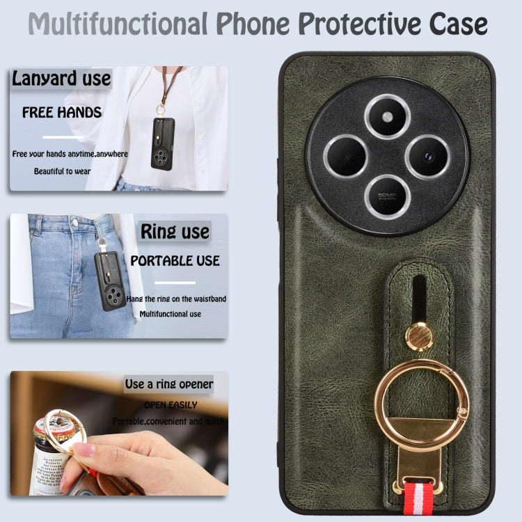 For Redmi 14C 4G Wristband Leather Back Phone Case