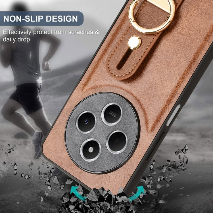 For Redmi 14C 4G Wristband Leather Back Phone Case