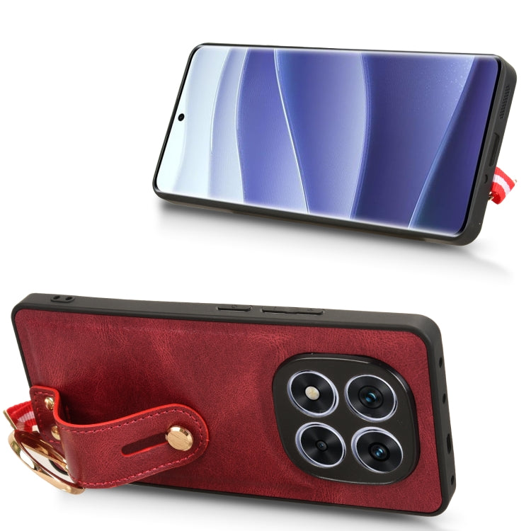For Redmi Note 14 Pro 5G Wristband Leather Back Phone Case