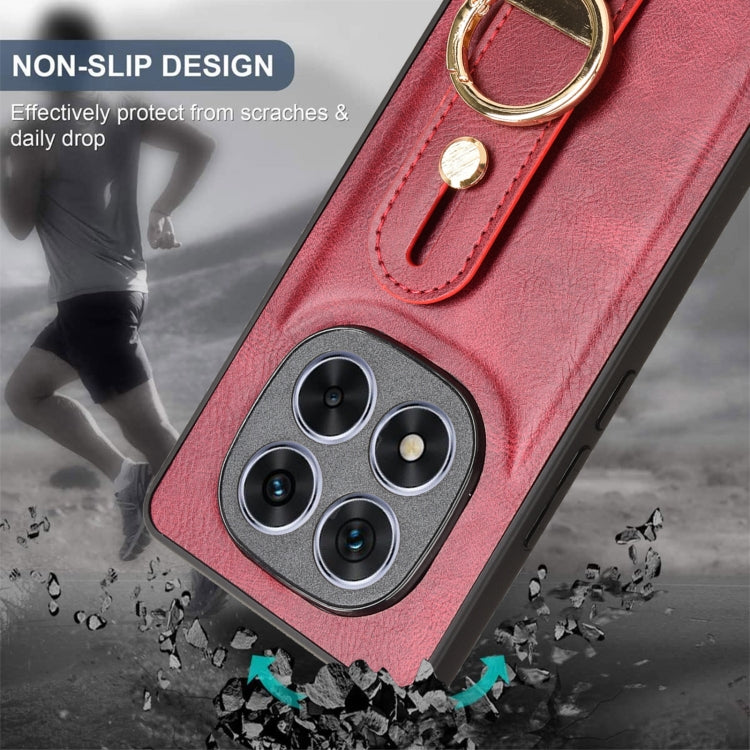 For Redmi Note 14 Pro 5G Wristband Leather Back Phone Case