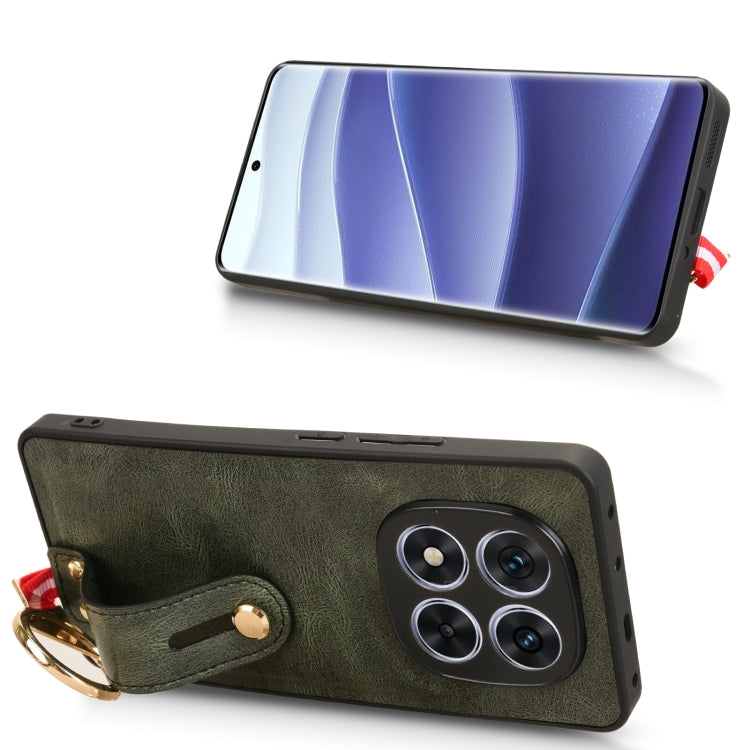 For Redmi Note 14 Pro 5G Wristband Leather Back Phone Case