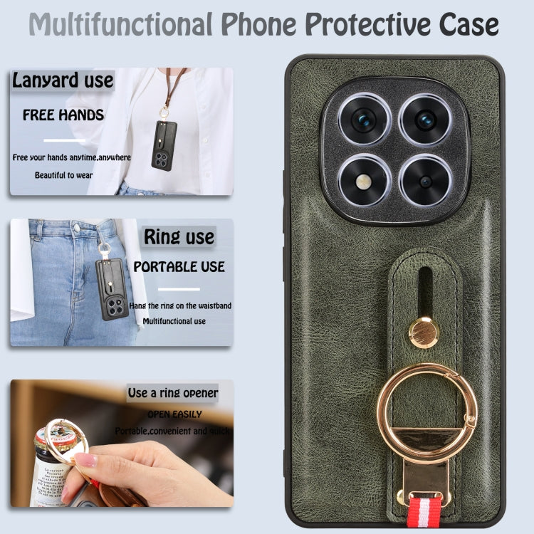 For Redmi Note 14 Pro 5G Wristband Leather Back Phone Case