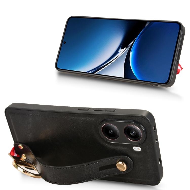 For Redmi Turbo 4 Wristband Leather Back Phone Case