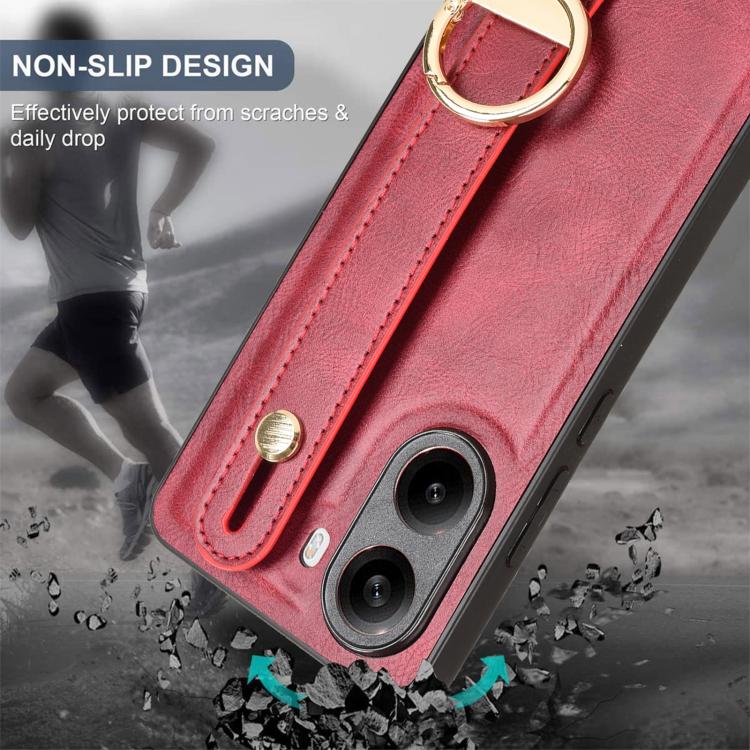 For Redmi Turbo 4 Wristband Leather Back Phone Case