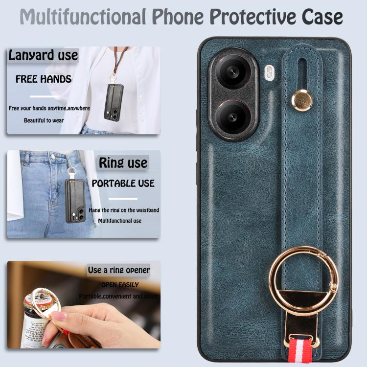 For Redmi Turbo 4 Wristband Leather Back Phone Case