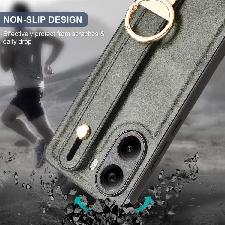 For Redmi Turbo 4 Wristband Leather Back Phone Case
