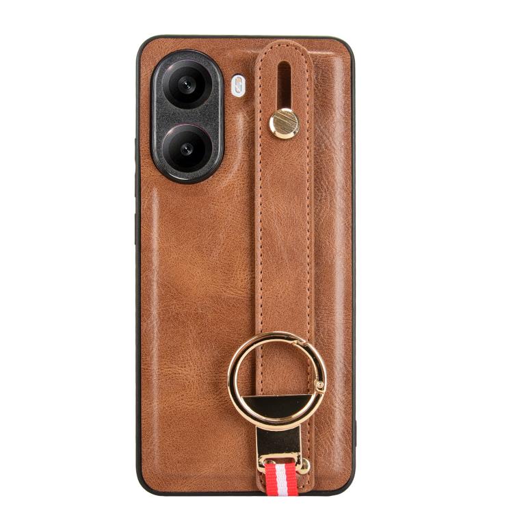 For Redmi Turbo 4 Wristband Leather Back Phone Case