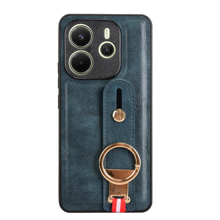 For Redmi Note 14 4G 163.25mm Wristband Leather Back Phone Case