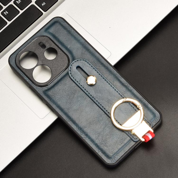 For Redmi Note 14 4G 163.25mm Wristband Leather Back Phone Case