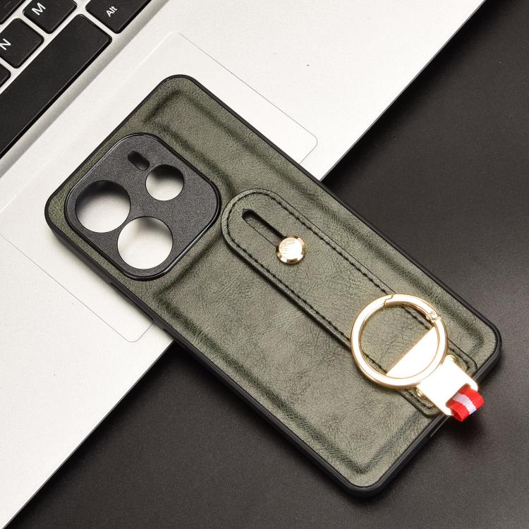 For Redmi Note 14 4G 163.25mm Wristband Leather Back Phone Case