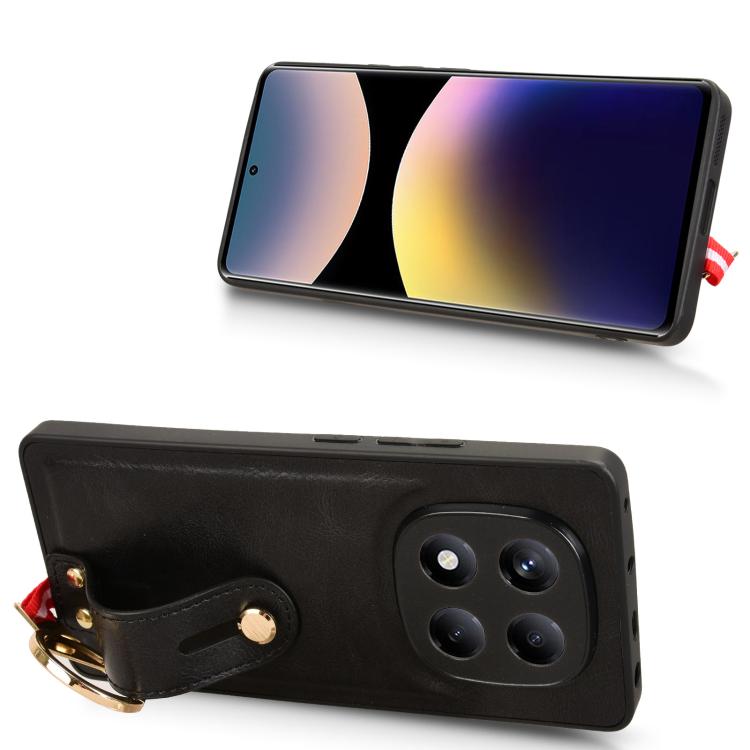 For Redmi Note 14 Pro 4G Wristband Leather Back Phone Case