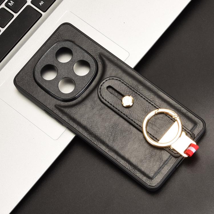 For Redmi Note 14 Pro 4G Wristband Leather Back Phone Case