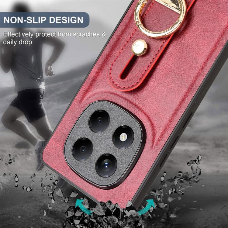For Redmi Note 14 Pro 4G Wristband Leather Back Phone Case