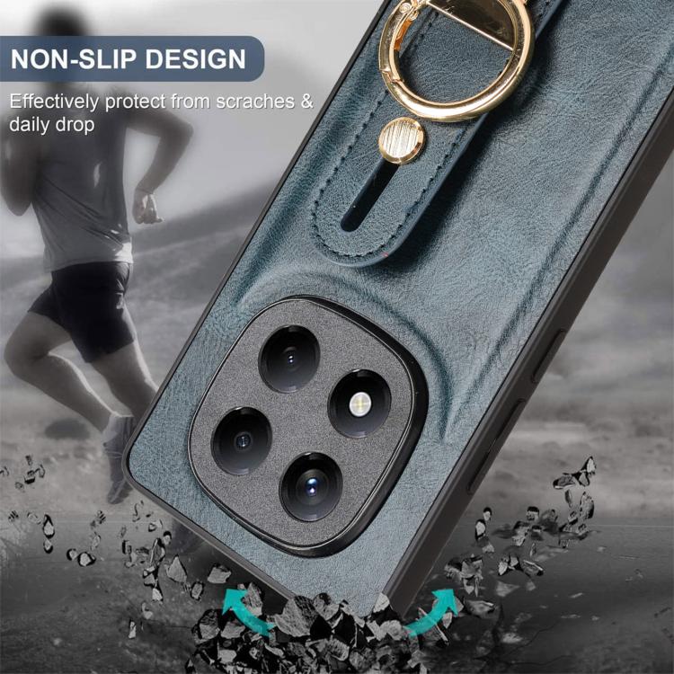 For Redmi Note 14 Pro 4G Wristband Leather Back Phone Case