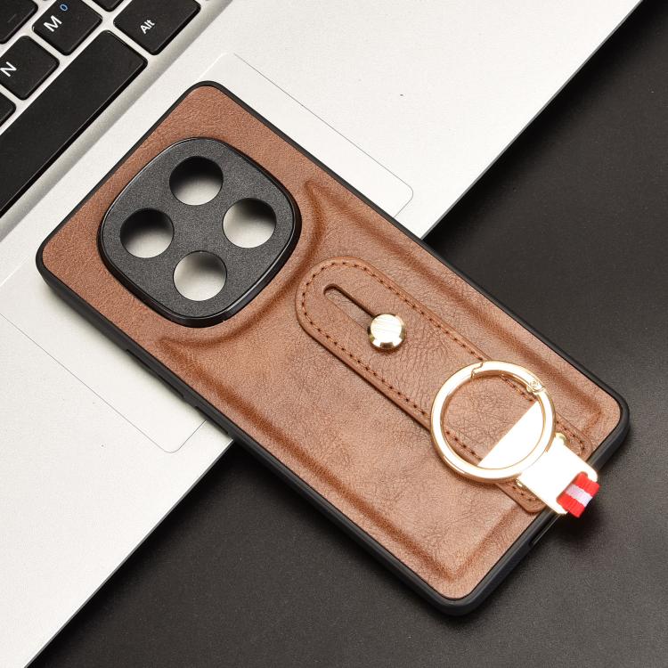 For Redmi Note 14 Pro 4G Wristband Leather Back Phone Case