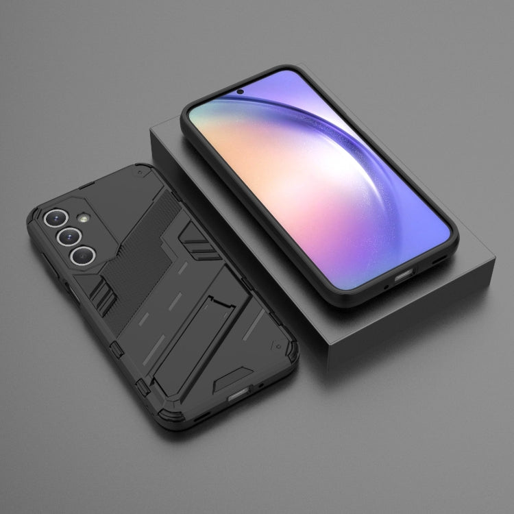 For Samsung Galaxy M35 5G Punk Armor 2 in 1 PC + TPU Shockproof Phone Case with Invisible Holder